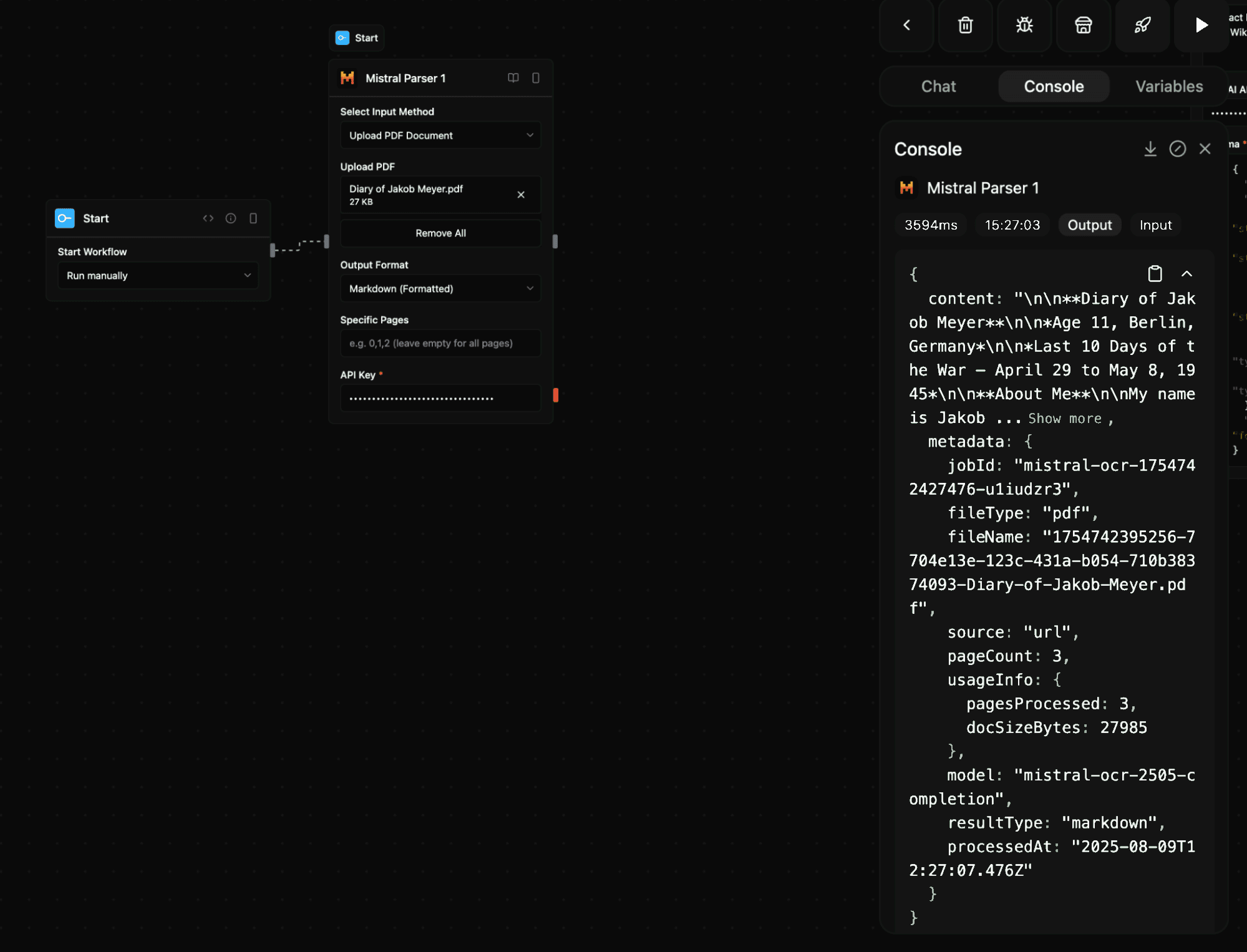 Mistral block screenshot